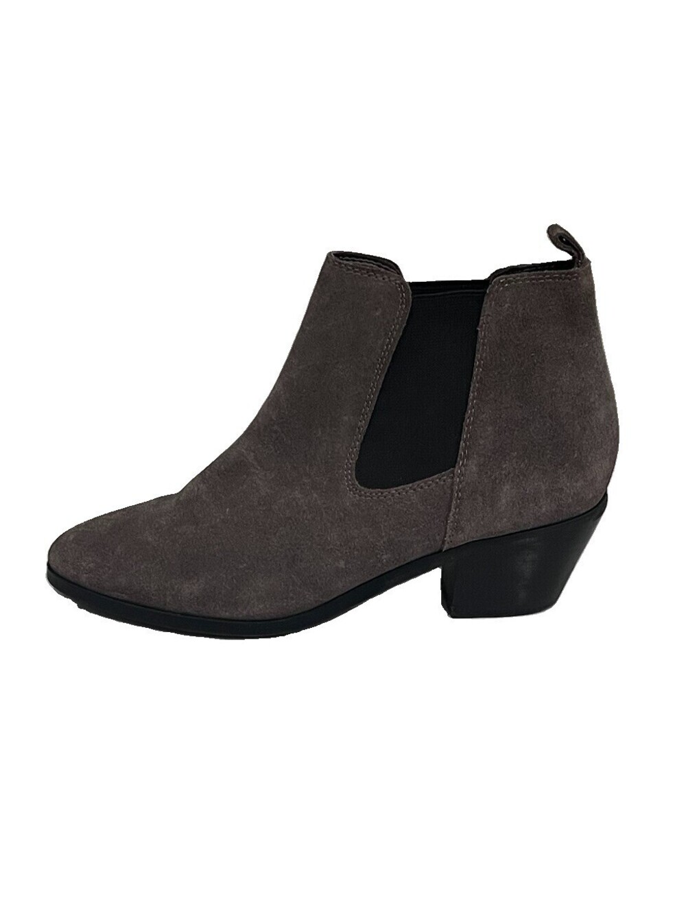 Marc Fisher Grey Suede Leather Chelsea Ankle Booties Womens Size 7.5 Block Heel